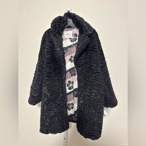 Ainea Black Textured Coat Size 40 Italian Brand